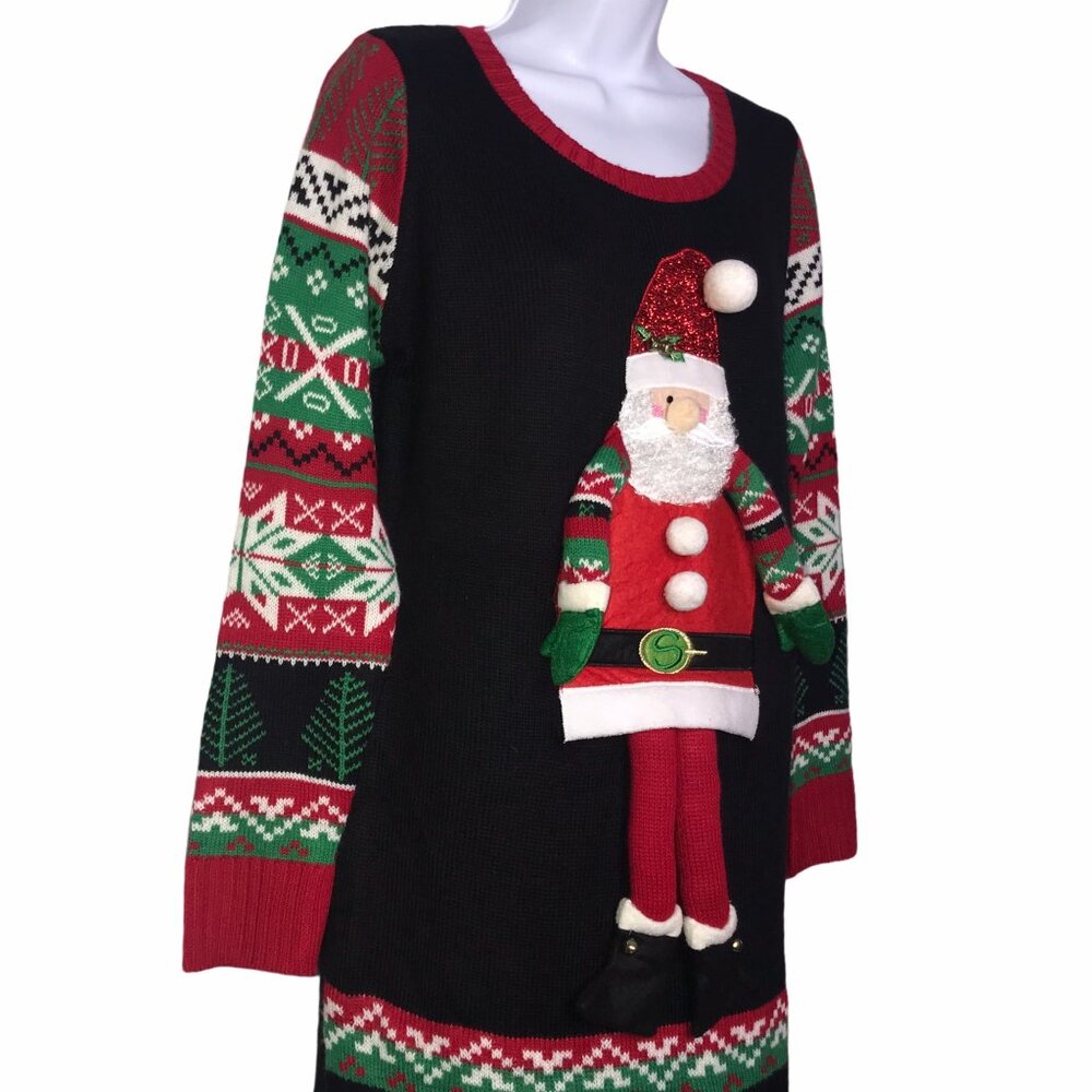 United States Sweaters Sweater Tunic Womens M Nordic Santa Claus Ugly Christmas - Picture 5 of 10